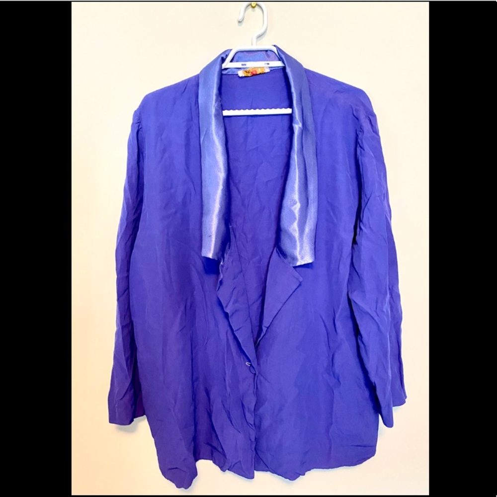 Handmade long sleeved suit jacket, size 2XL, colour Purple